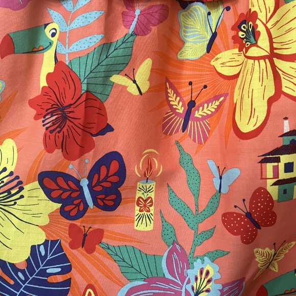 NEW Disney Parks Encanto Dress Womens Orange Yellow Midi Empire Waist NWT Sz L - Picture 8 of 13